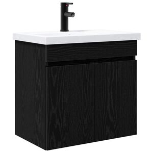 vidaXL Unitate de baie cu robinet Stejar Negru 61 x 40 x 74,5 cm