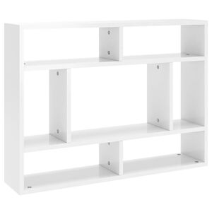 vidaXL Raft de perete, alb extralucios, 75x16x55 cm, lemn prelucrat