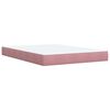 vidaXL Pat box spring cu saltea, roz, 140x190 cm, catifea