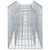 vidaXL Pat ridicat din gabion Argintiu 200 x 50 x 60 cm