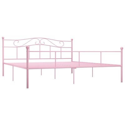 vidaXL Cadru de pat, roz, 180 x 200 cm, metal