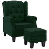 vidaXL Fotoliu cu taburet pentru picioare, verde &icirc;nchis, textil