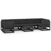 vidaXL Set mobilier grădină cu perne, 8 piese, negru, lemn masiv pin