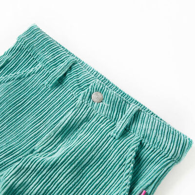 Pantaloni de copii din velur, verde mentă, 92