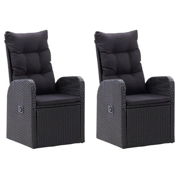 vidaXL Set mobilier de grădină cu perne, 9 piese, negru
