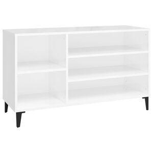 vidaXL Pantofar, alb extralucios, 102x36x60 cm, lemn compozit