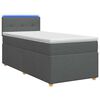 vidaXL Pat boxspring cu saltea Gri &icirc;nchis 80 x 200 cm Țesătură