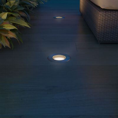 vidaXL Corpuri de iluminat LED pentru sol, exterior, rotunde, 3 buc.