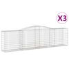 vidaXL Coșuri gabion arcuite 3 buc, 400x50x100/120 cm fier galvanizat