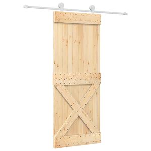 vidaXL Ușă glisantă Natural și Alb 80 x 210 cm Lemn de Pin Solid