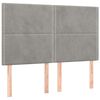 vidaXL Tăblie de pat gri deschis 144x5x118/128 cm catifea