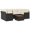 vidaXL Set canapele de grădină cu perne, 7 piese, negru, poliratan