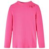Tricou de copii cu m&acirc;neci lungi, tricot cu nervuri, roz aprins, 116