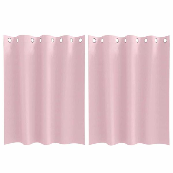 vidaXL Perdele Opaque cu Inel 2 pcs Roz bebe 140 x 140 cm Poliester