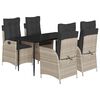 vidaXL Set mobilier de grădină cu perne, 5 piese gri deschis poliratan