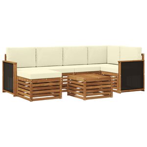 vidaXL Set canapea sectională cu pernă 6 pcs Natural și Crem