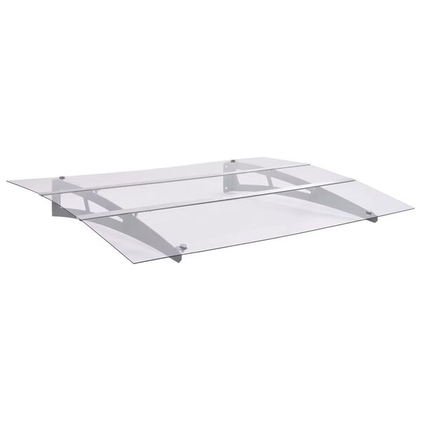 vidaXL Baldachin ușă argintiu și transparent 150x90 cm PET