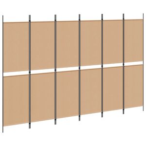 vidaXL Paravan cu 6 panouri Bej 300 x 200 cm Țesătură