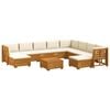 vidaXL Set de canapele de exterior 11 Bucată Maro Lemn Solid de Acacia