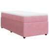 vidaXL Pat box spring cu saltea, roz, 90x190 cm, catifea