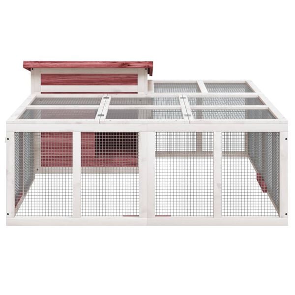 vidaXL Cușcă de iepuri, cafeniu, 144x123x67,5 cm, lemn masiv de pin