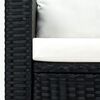 vidaXL Set mobilier de grădină cu perne, 3 piese, negru, poliratan