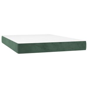 vidaXL Saltea cu arcuri buzunar, fermitate medie, verde &icirc;nchis, 140x200x20 cm, catifea