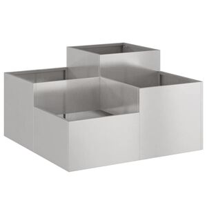 vidaXL Vază pentru Grădină Argintiu 80 x 80 x 48 cm Oțel inoxidabil