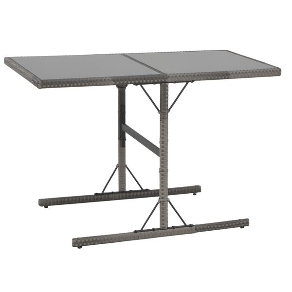 vidaXL Set mobilier de exterior cu perne, 7 piese, gri, poliratan