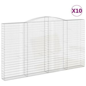 vidaXL Coșuri gabion arcuite 10 buc, 400x30x220/240cm, fier galvanizat