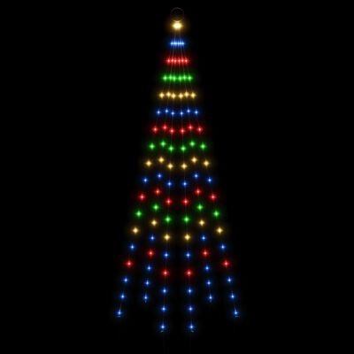 vidaXL Brad de Crăciun pe catarg, 108 LED-uri, multicolor, 180 cm