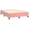 vidaXL Pat box spring cu saltea, roz, 140x190 cm, catifea