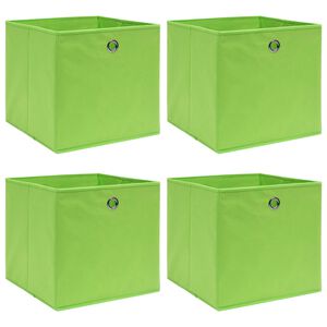 vidaXL Cutii de depozitare, 4 buc., verde, 32x32x32 cm, textil