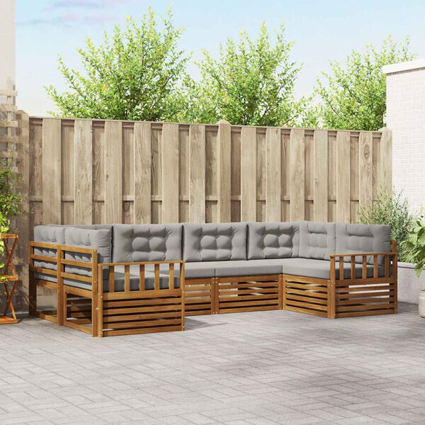 vidaXL Seturi de canapele cu pernă 6 pcs Gri natural și deschis