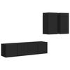 vidaXL Set dulapuri TV, 4 piese, negru, lemn prelucrat