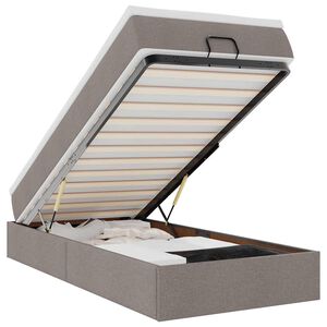 vidaXL Cadru de pat otoman cu saltea Taupe 80x200cm Material