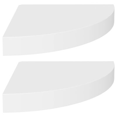vidaXL Rafturi colțar de perete, 2 buc., alb, 25 x 25 x 3,8 cm, MDF