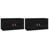 vidaXL Dulapuri de perete 2 buc. negru 60x30x30 cm lemn masiv de pin