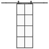 vidaXL Ușă glisantă cu set de feronerie neagră 76x205 cm Sticlă ESG