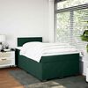 vidaXL Pat box spring cu saltea, verde &icirc;nchis, 120x190 cm, catifea