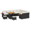 vidaXL Set de canapele pentru grădină 12 pcs Negru poliratan