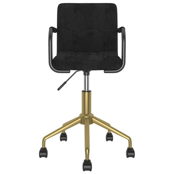 vidaXL Scaune de sufragerie pivotante 6 buc, negru, catifea