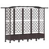 vidaXL Pat Ridicat cu Trellis și Acoperiș Maro 203,5 x 40 x 129 cm PP