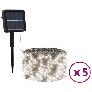 vidaXL Instalație solară lumini 5x200 LED alb rece interior/exterior