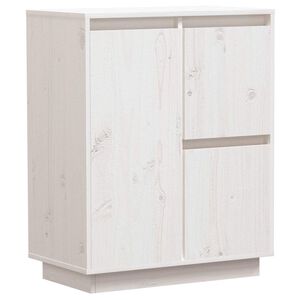 vidaXL Servantă, alb, 60x34x75 cm, lemn masiv de pin