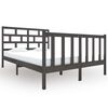 vidaXL Cadru de pat mic dublu, gri, 120x190 cm, lemn masiv de pin