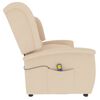 vidaXL Fotoliu masaj rabatabil cu 2 locuri, crem, material textil