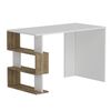 Homemania Birou pentru computer Patara, alb şi nuc, 120x60x75 cm