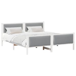 vidaXL Cadru de pat cu headboard Gri deschis 180 x 200 cm țesătură
