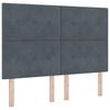 vidaXL Pat cu arcuri cu headboard Gri &icirc;nchis 160 x 200 cm Catifea